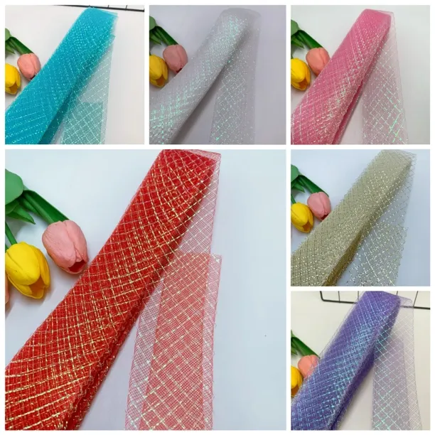  【小蚂蚁饰品】4.5-5左右金丝网纱18码蝴蝶结头饰发饰网纱材料