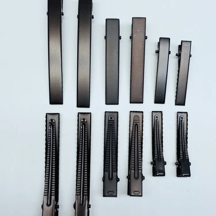 【小蚂蚁饰品】加厚电泳黑鸭嘴夹diy蝴蝶结飘带发夹50个装