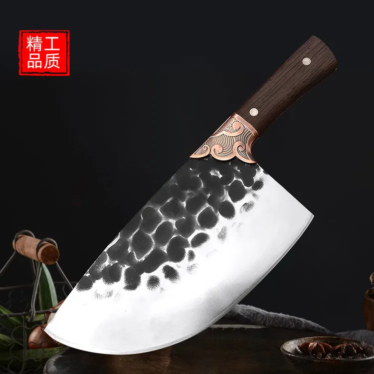 锻打分割刀不锈钢商用屠宰刀剥皮刀家用猪肉刀具斩切两用菜刀