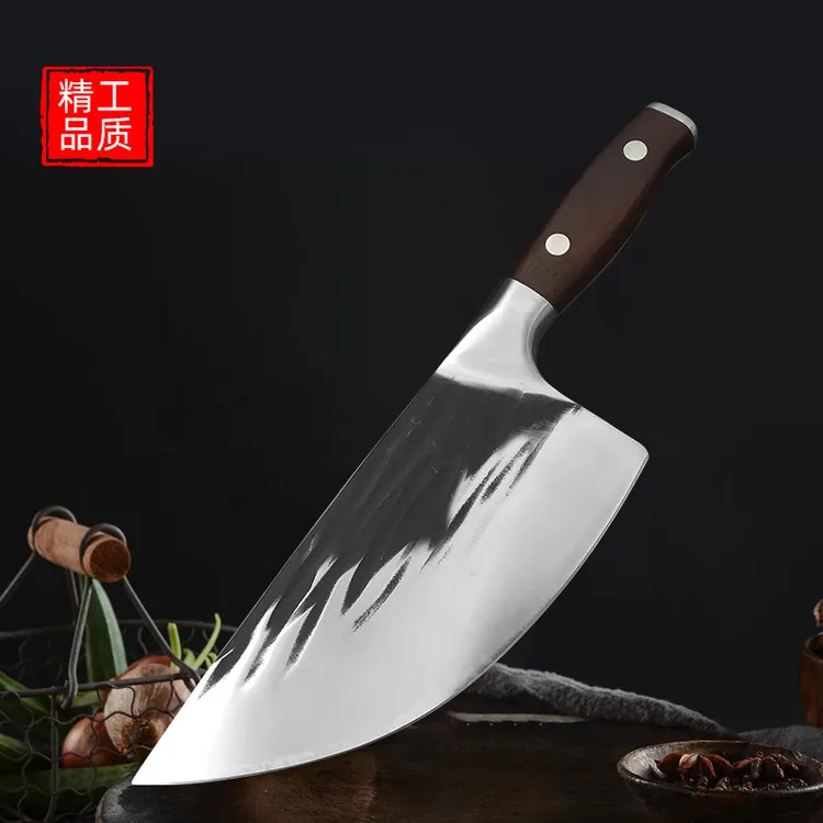 JYi钢木柄不锈钢厨房刀具锻打家用水果刀刮毛超快厨师专用刀锋利