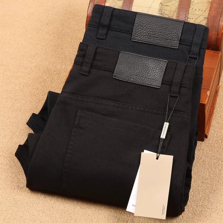 弗基马奇秋冬季直筒男士牛仔裤弹力磨毛五袋款修身男士牛仔裤子