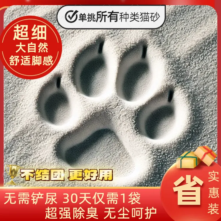 猪猪猫无需铲尿   超细小颗粒细沙强吸臭祛味低粉尘小猫咪猫砂