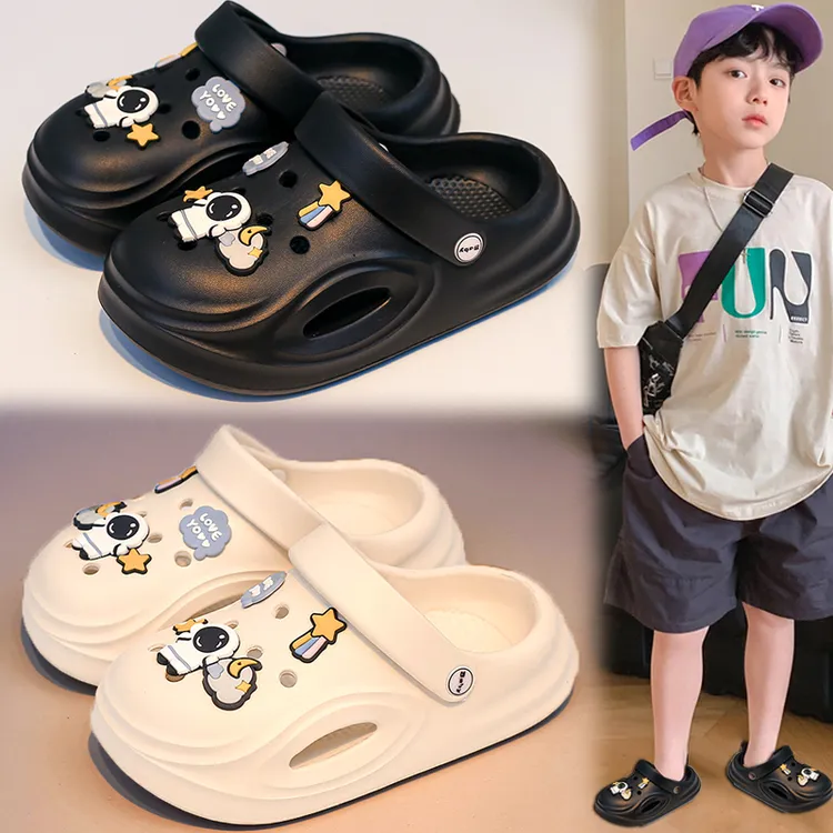 男童洞洞鞋包头夏季新款儿童防滑拖鞋小孩室内居家软底沙滩凉拖鞋