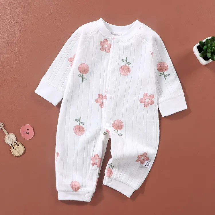 新生婴儿连体衣春秋款纯棉婴儿爬服宝宝长袖哈衣长爬幼儿衣服薄款