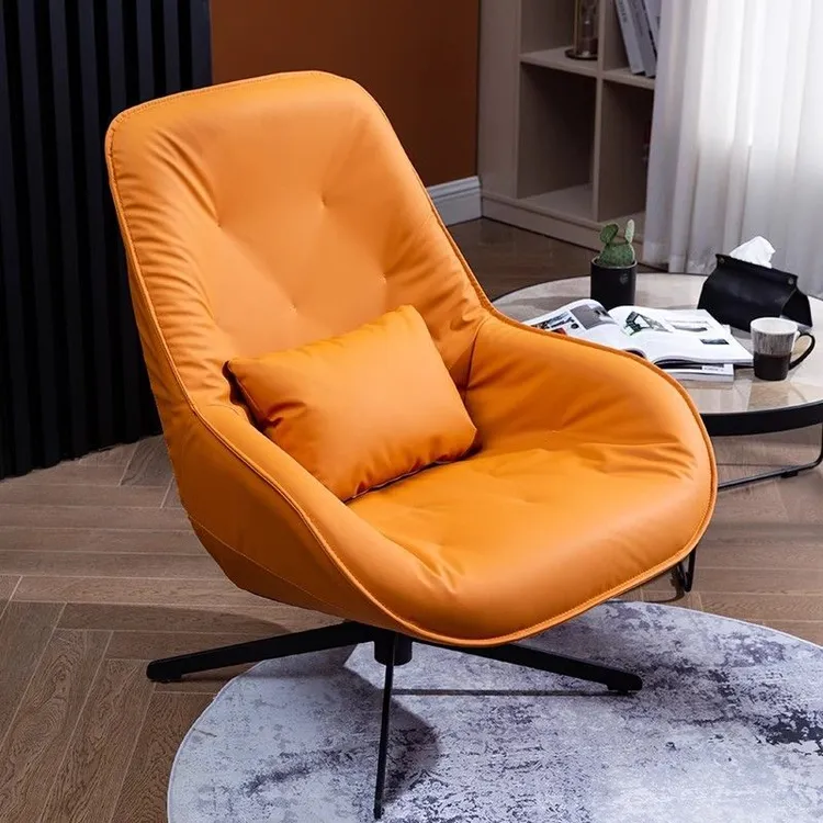 北欧旋转沙发单人高档沙发椅小户型客厅阳台轻奢懒人卧室脚踏椅子