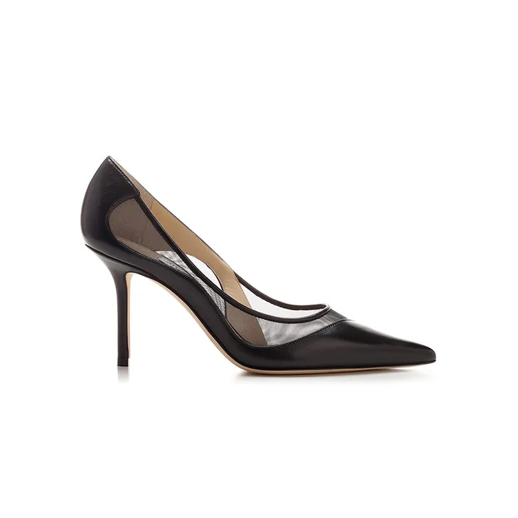 JIMMY CHOO 周仰杰LOVE系列气质百搭拼网纱时尚细跟 浅口高跟鞋