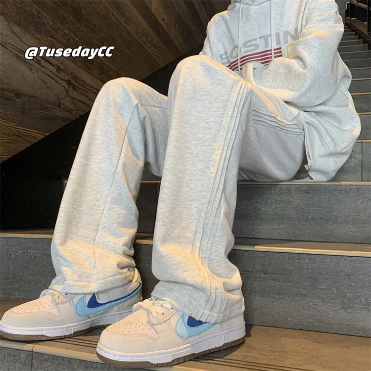 美式hiphop卫裤男春秋潮牌高街痞帅百搭秋冬休闲裤直筒运动阔腿裤