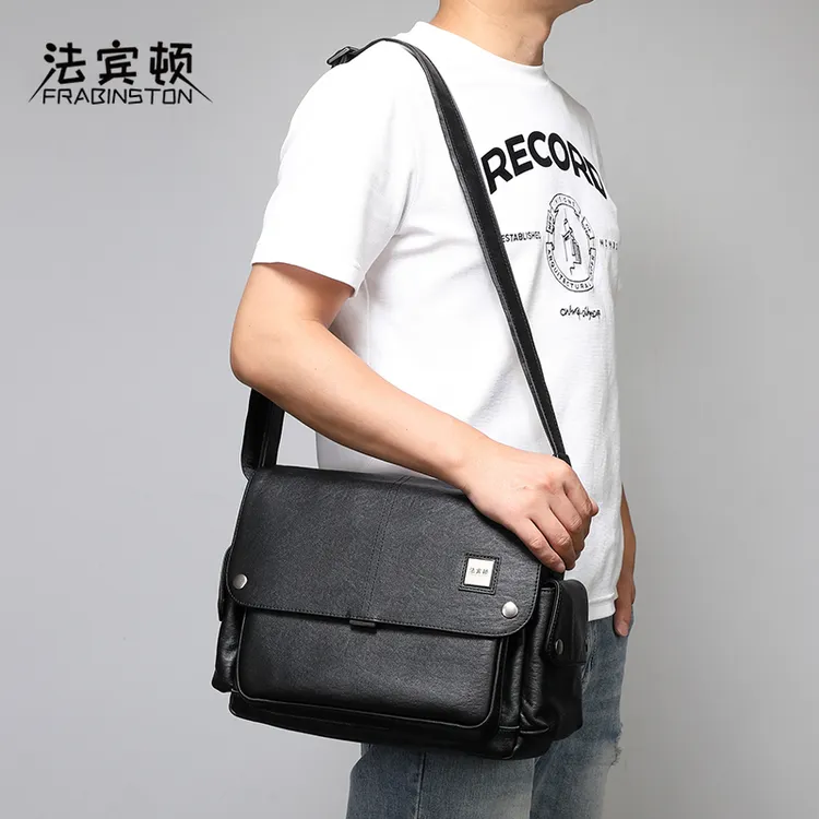 真皮男士包包单肩包斜挎包通勤邮差包商务休闲复古邮差包大容量包