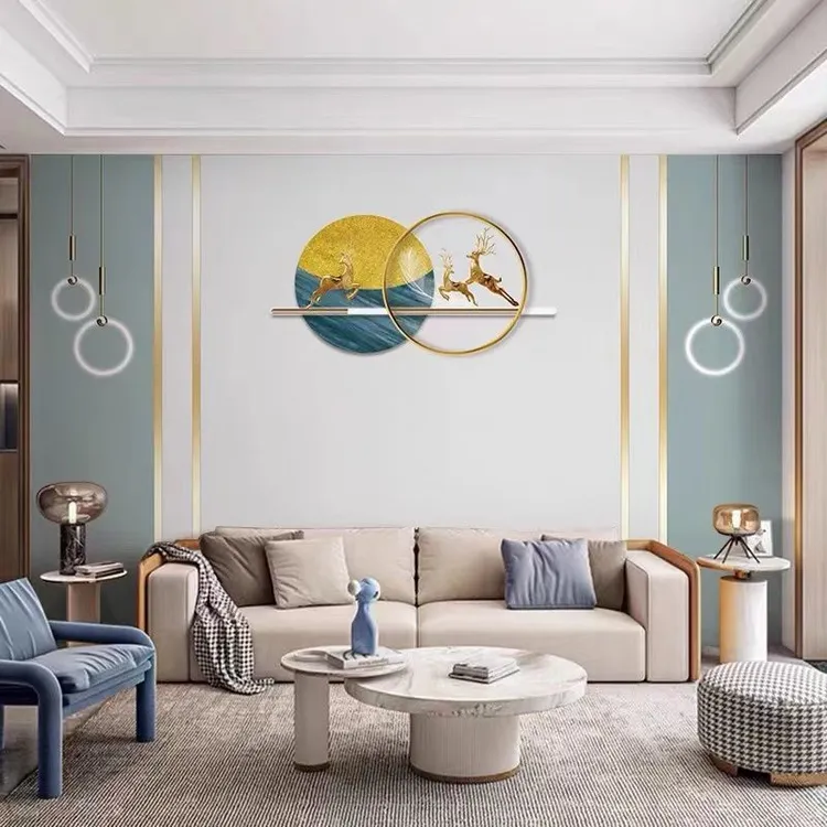 客厅沙发背景墙定制壁画2025新款背景墙现代简约自带边框无缝墙布