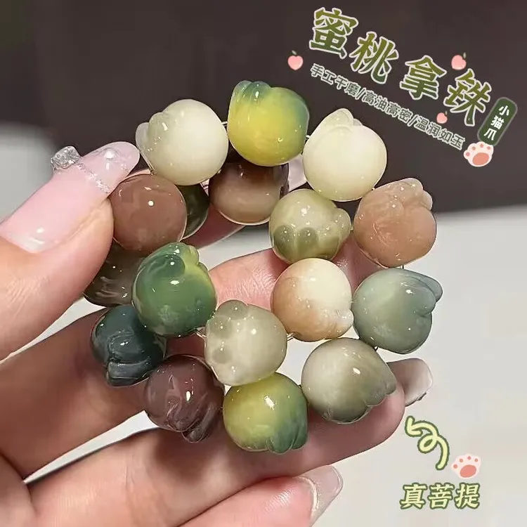 猫爪菩提手串天然菩提手串多宝色菩提绕指柔精工雕刻猫爪菩提手串