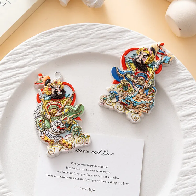 2025创意中国风冰箱贴门神装饰家居磁吸贴媒婆文创喜庆立体磁性贴