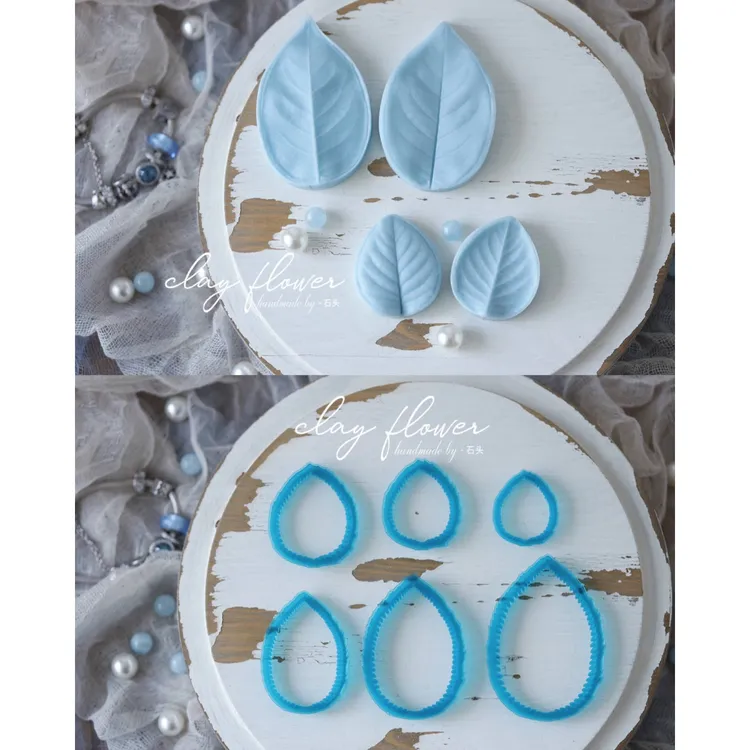 玫瑰叶纹理模具&切模|石头原创