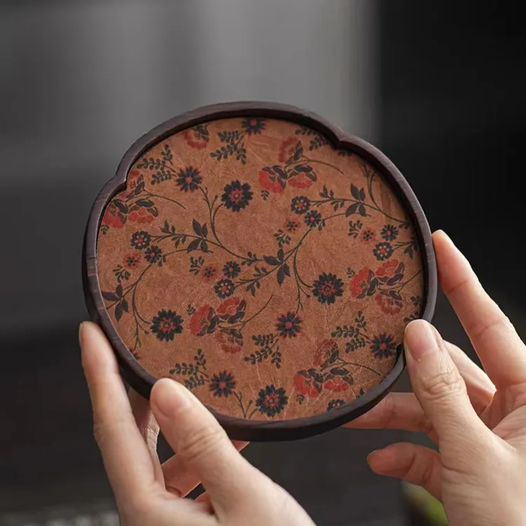 【时熙】繁花复古壶承防水干泡圆形茶托中式国风茶壶底托家用茶具