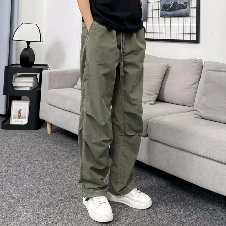 伞兵裤美式潮牌夏季阔腿冲锋束脚潮流男士休闲长裤薄款百搭休闲裤