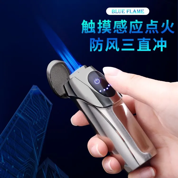新款触摸充电感应三头直冲充其创意打火机