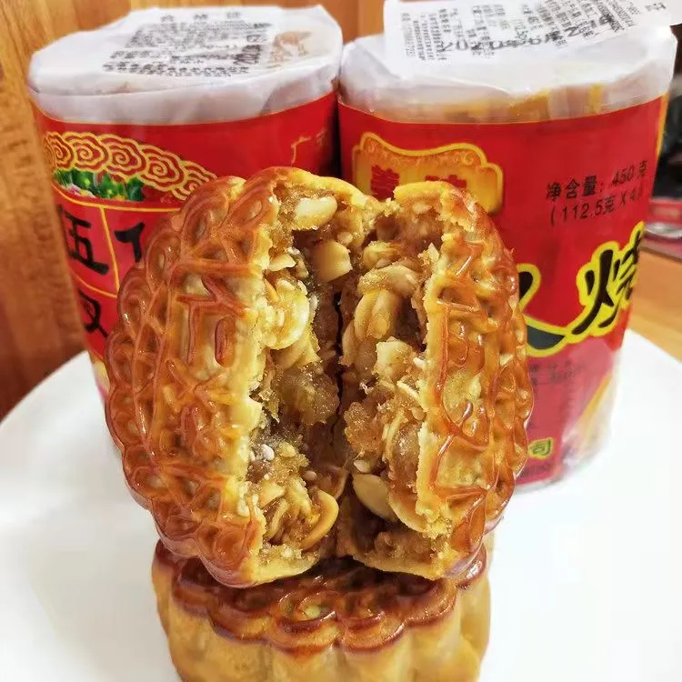 正宗广式五仁叉烧月饼加料叉烧传统手工伍仁中秋月饼怀旧纸筒装
