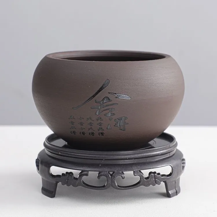 陶瓷盆小花盆舍得创意盆景微景观多肉绿植物土培带孔文竹花盆