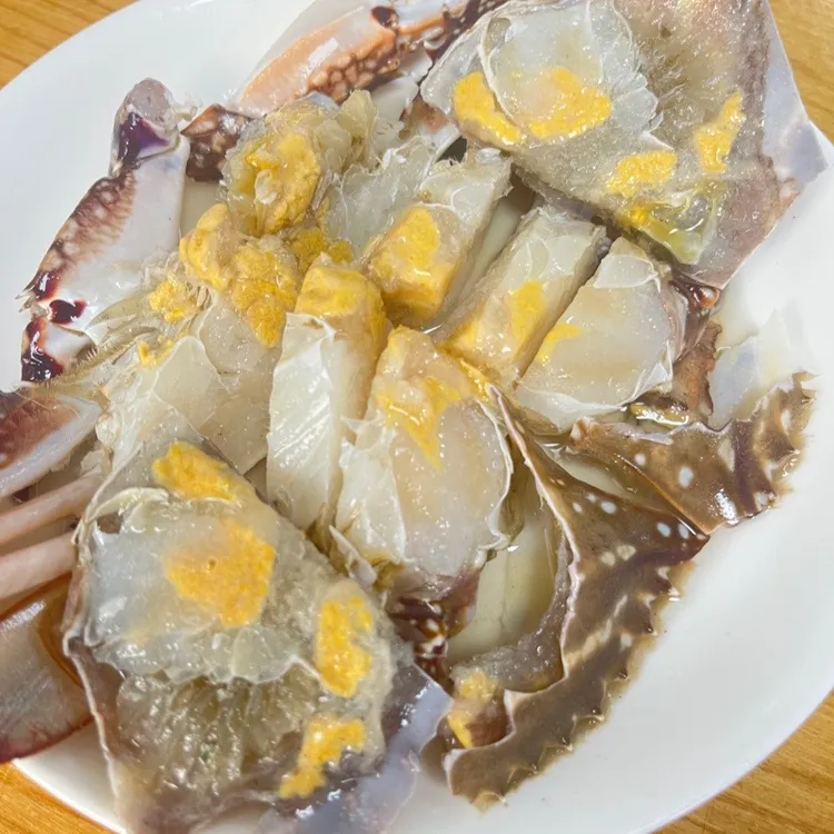 舟山白膏咸呛蟹开袋即食速冻保存净重4-6两12只