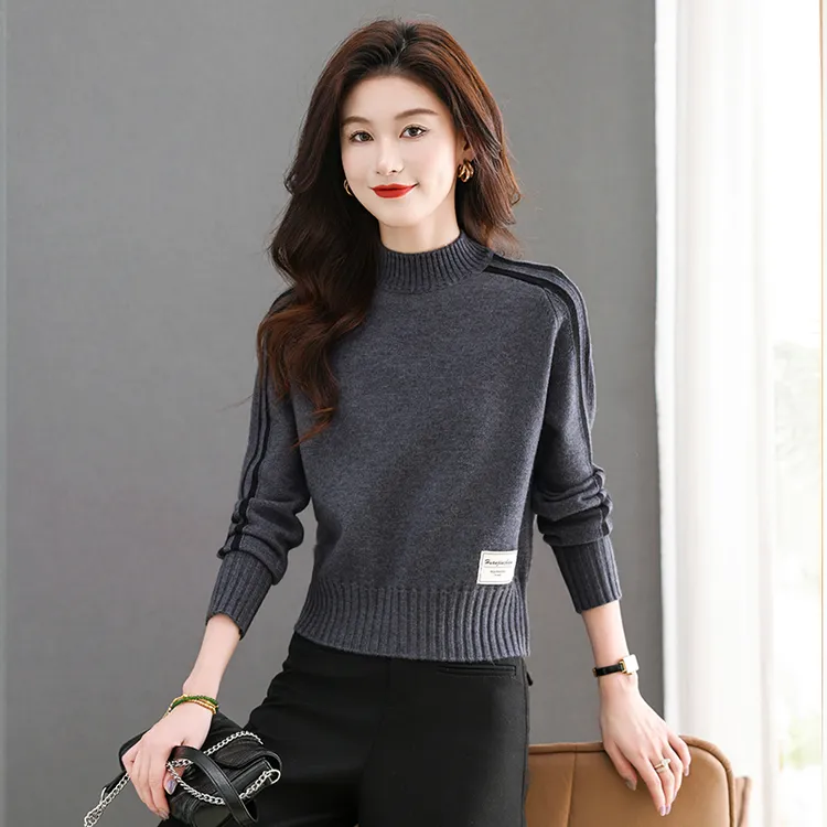 半高领毛衣女短款2025新款秋冬内搭小个子高腰上衣小款针织打底衫
