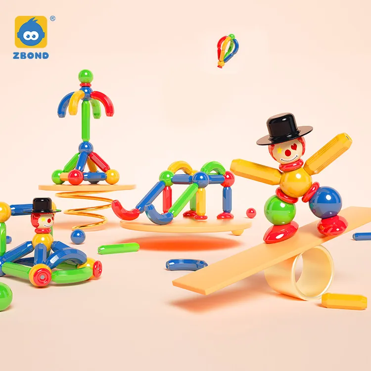 ZBOND TOY/智邦磁力宝贝棒益智早教积木盒装33pcs磁力棒球大颗粒