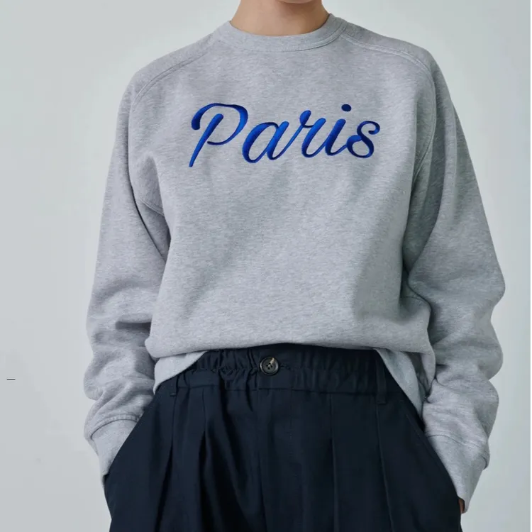 刺绣卫衣长袖时尚休闲宽松秋冬印花百搭圆领慵懒风T桖BMT0098