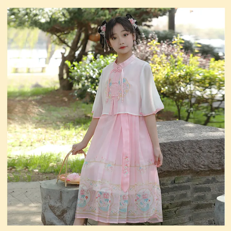 女童仙气日常少女夏季连衣裙汉元素仙女复古学生裙子父亲节儿童节