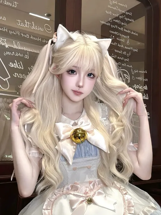 新款白色猫耳朵发箍猫娘娘发卡cos头箍儿可爱毛绒兽耳lolita日系