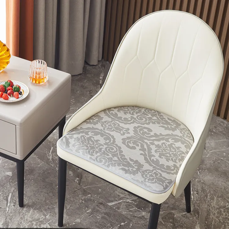 夏季欧式冰丝夏天餐椅防滑家用餐桌椅垫子坐垫透气马蹄形凉垫椅子