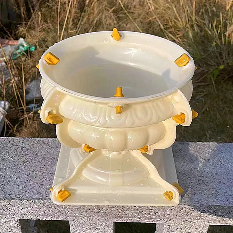 圆形水泥花盆模具欧式中式阳台栏杆摆放创意模型自制花盆塑料简约