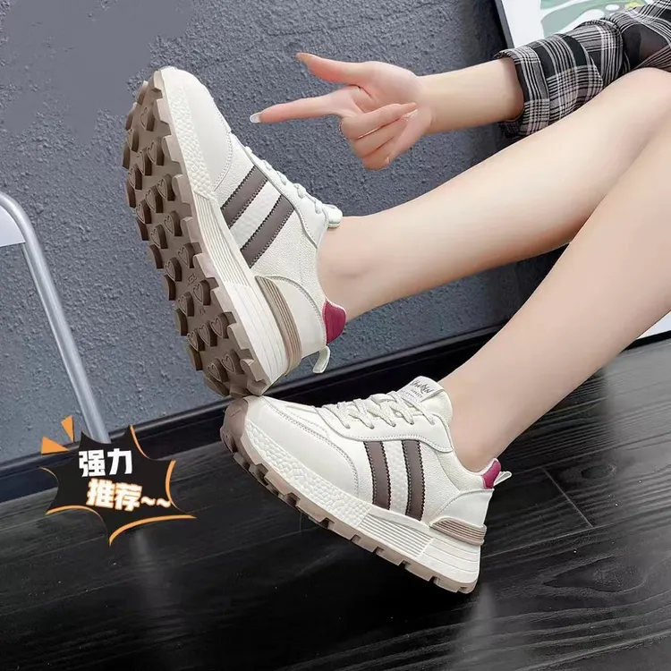 时尚休闲鞋女2024新款韩版百搭复古爆款厚底鞋女百搭老爹鞋运动鞋