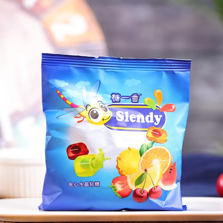 俄罗斯原装进口KDV牌金蜻蜓水果味爆浆软糖果汁夹心软糖500克食用