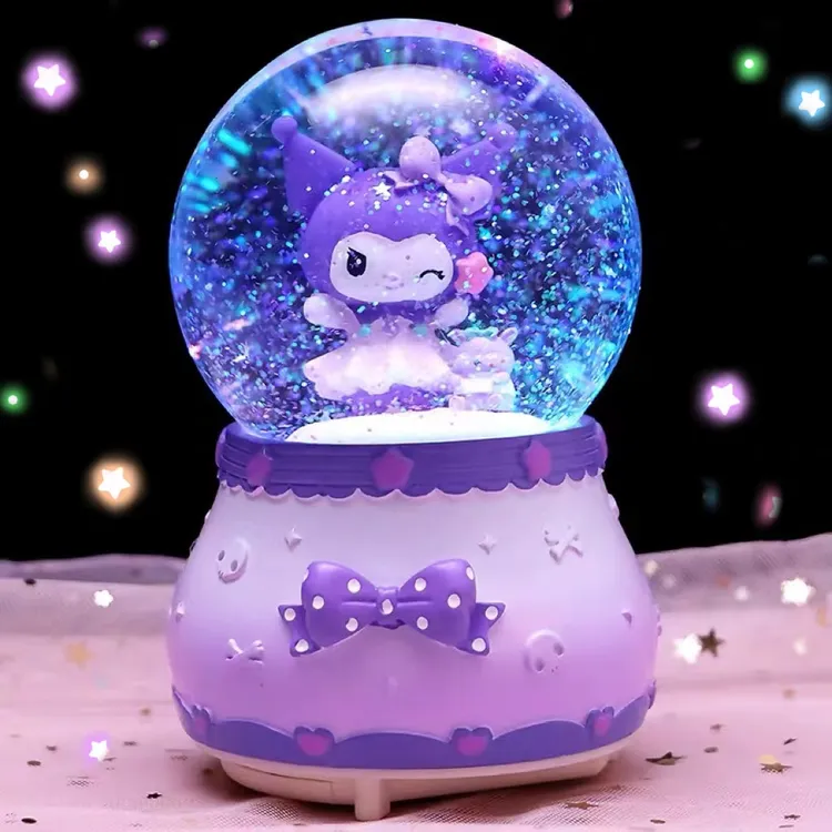酷酷洛米水晶球音乐盒八音盒旋转飘雪儿童生日礼物送女生女孩女童