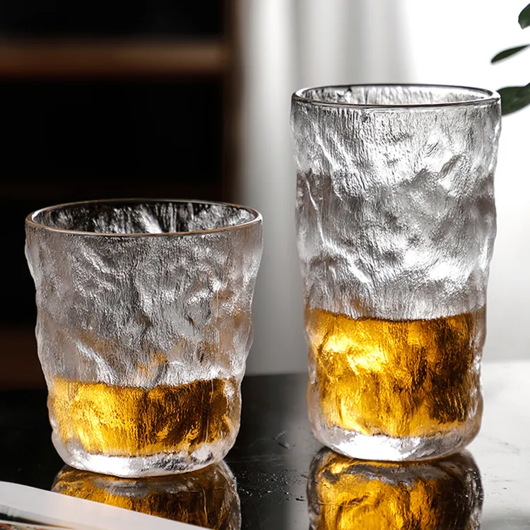 冷水杯冰川玻璃杯ins透明高颜值饮料杯水杯不耐热