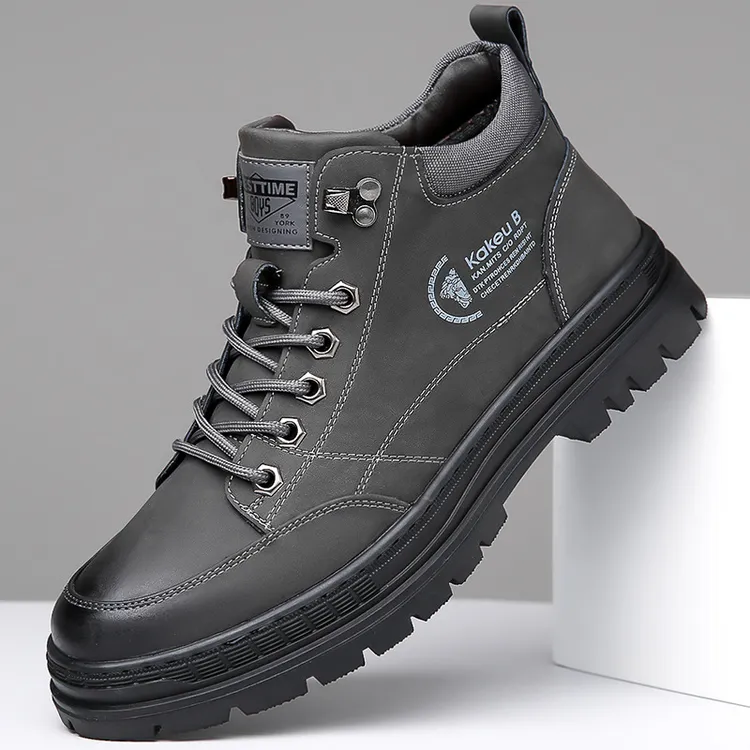 棉鞋男2024秋冬加绒加厚厚底时尚马丁靴保暖休闲皮鞋男