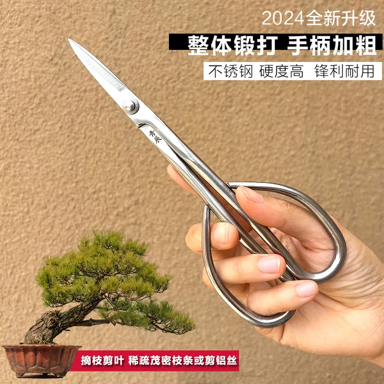 青辰叶芽剪盆景造型制作小枝剪不锈钢尖头剪刀插花园艺多功能剪子