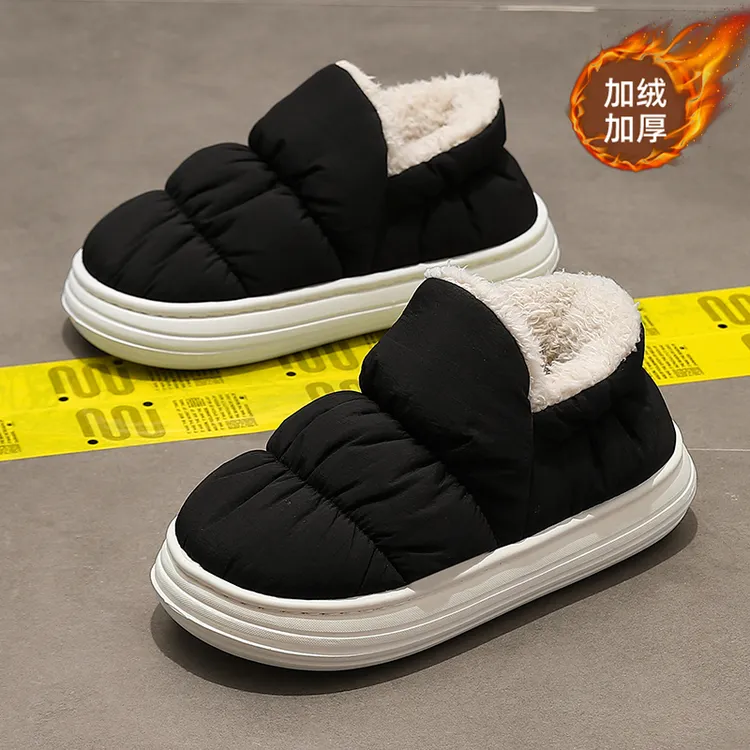 防水棉拖鞋男士冬季2025新款防滑厚底包跟保暖加绒毛棉鞋男款外穿