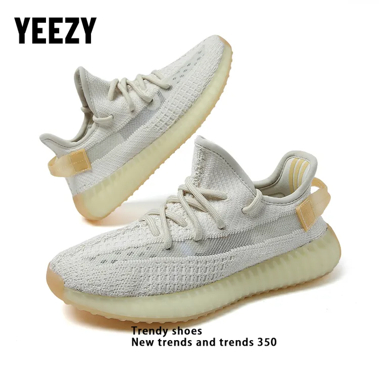 Yeezy椰子鞋「白黄色」夏季透气潮鞋男女百搭运动休闲鞋
