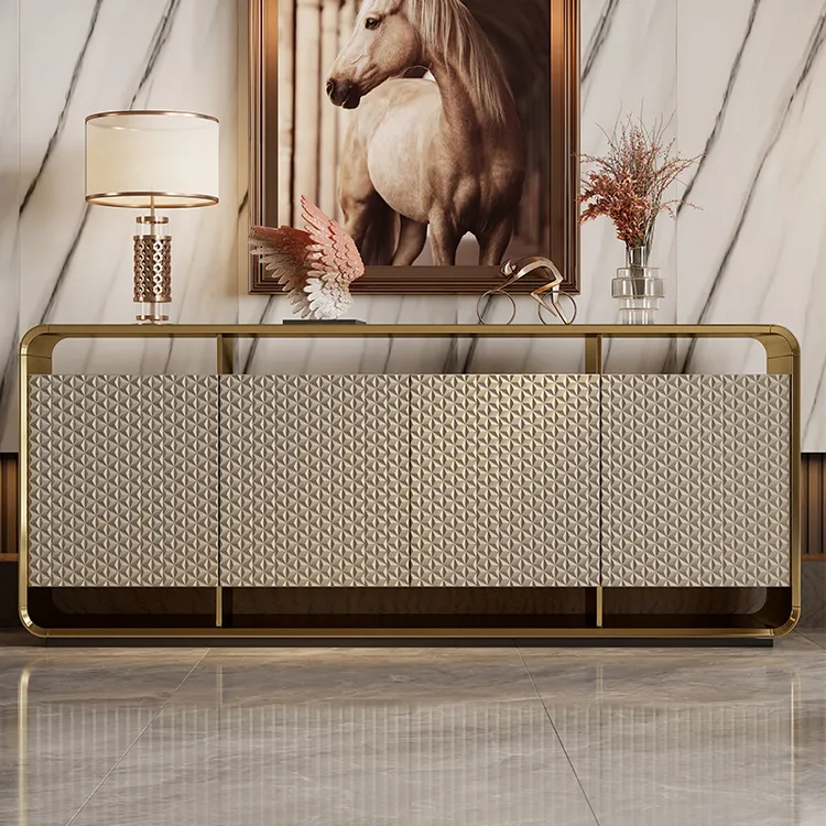 意式轻奢餐柜入户玄关柜门厅极简隔断柜实木鞋柜卧室电视柜边柜