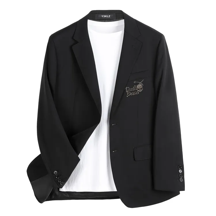 [欧品汇】高尔夫男士秋冬轻奢时尚烫钻媳西服韩版商务修身单西外套