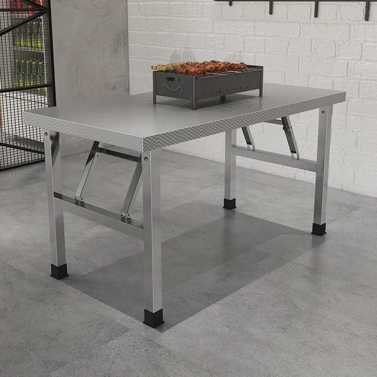 不锈钢桌子折叠桌长方形便携式摆地摊小方桌正方形高档餐桌写字桌