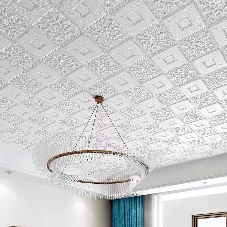 墙纸加厚自粘3d立体墙贴电视背景墙面软包网红屋顶天花板装饰贴纸