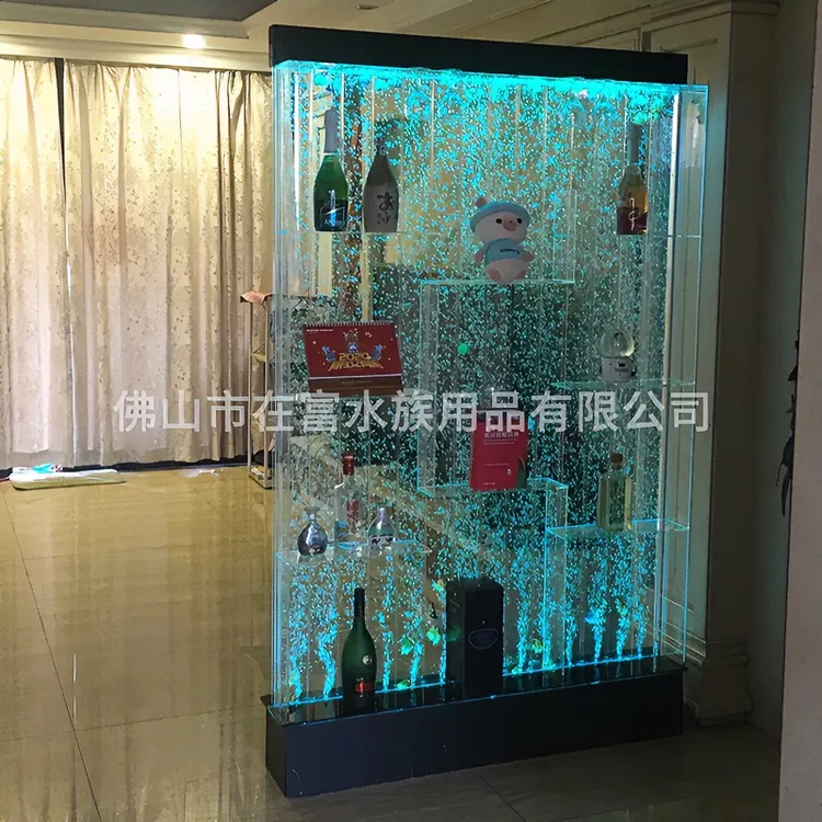 屏风隔断墙网红灯光装饰亚克力水幕墙流水屏风摆件