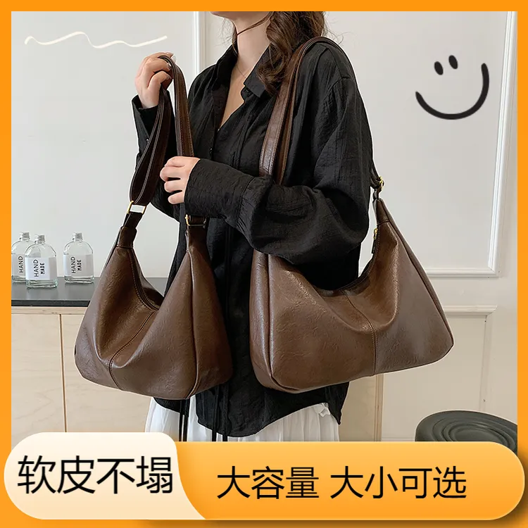 单肩托特包2025新款大容量包包女软包简约大包大学生通勤包商品图