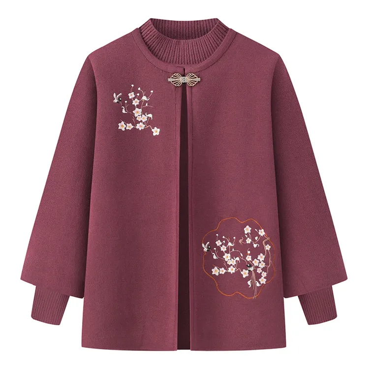 老年人奶奶毛衣春装外套女妈妈装套装老太太开衫春秋老人衣服上衣