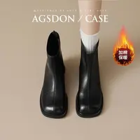 【奥古狮登】短靴女百搭跟高2.5cm加绒瘦瘦靴N644065+644065AA
