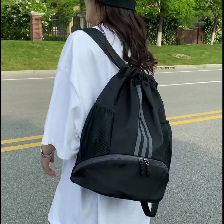 束口袋抽绳双肩包大容量防水篮球训练包足球装备球鞋收纳包运动包