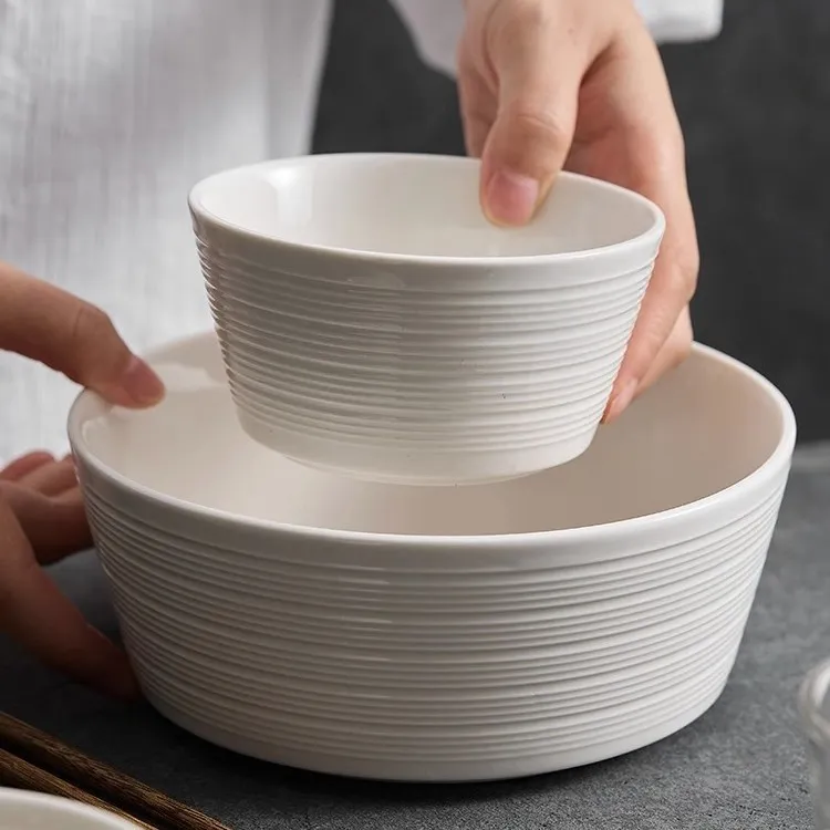 【小ki专属】4.5英寸11.5cm韦斯条纹米饭陶瓷面碗创意条纹碗米饭碗