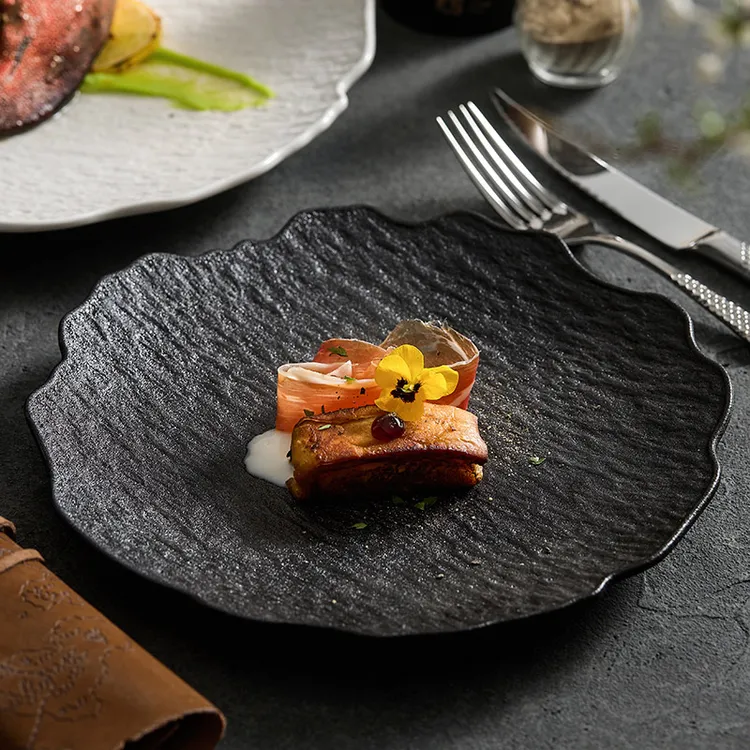 北欧式盘子蒸鱼大盘陶瓷圆餐盘家用白色简约平盘中式ins轻奢风