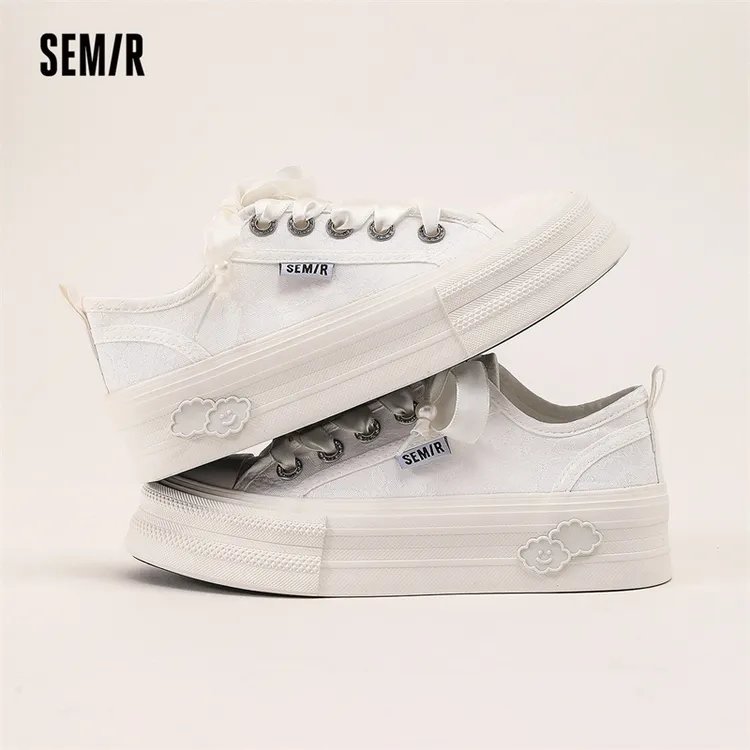 semir2024春季新款休闲百搭学生帆布鞋低帮厚底潮流韩版ins情侣鞋