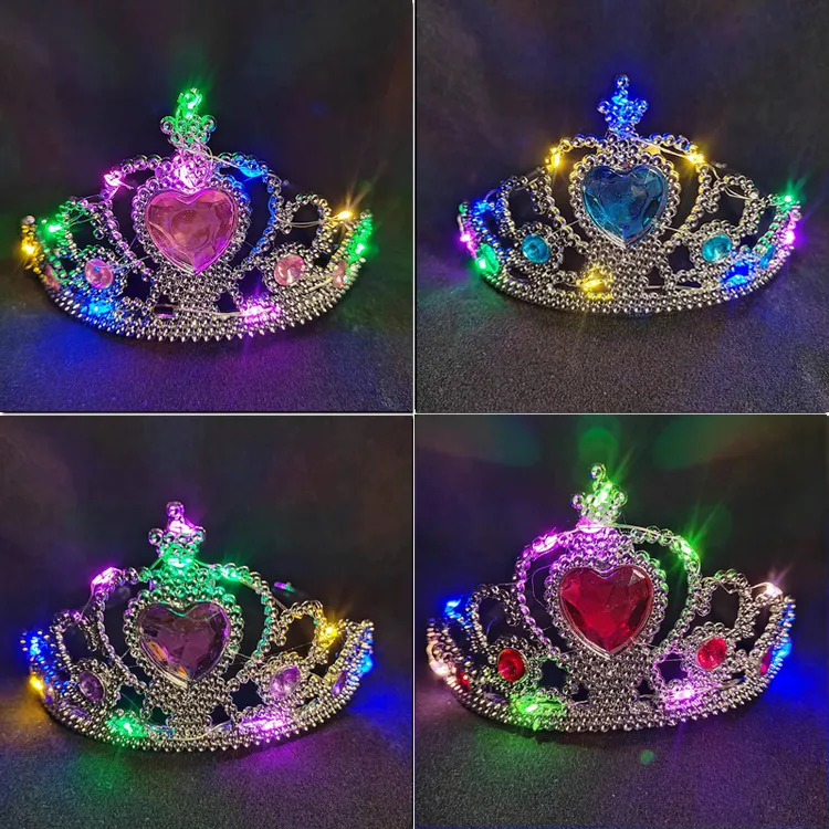 发光皇冠公主头饰网红女生日快乐带灯公主皇冠权杖魔法棒时尚饰品